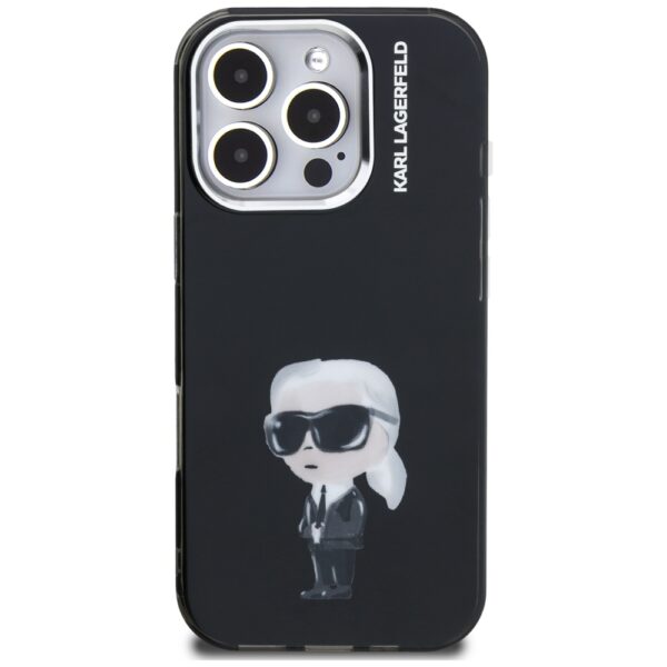 Karl Lagerfeld IML Aquarelle Karl & Logo MagSafe Case for iPhone 16 Pro - Blackeng