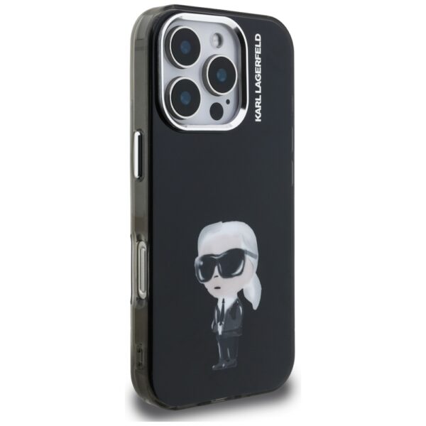 Karl Lagerfeld IML Aquarelle Karl & Logo MagSafe Case for iPhone 16 Pro - Blackeng