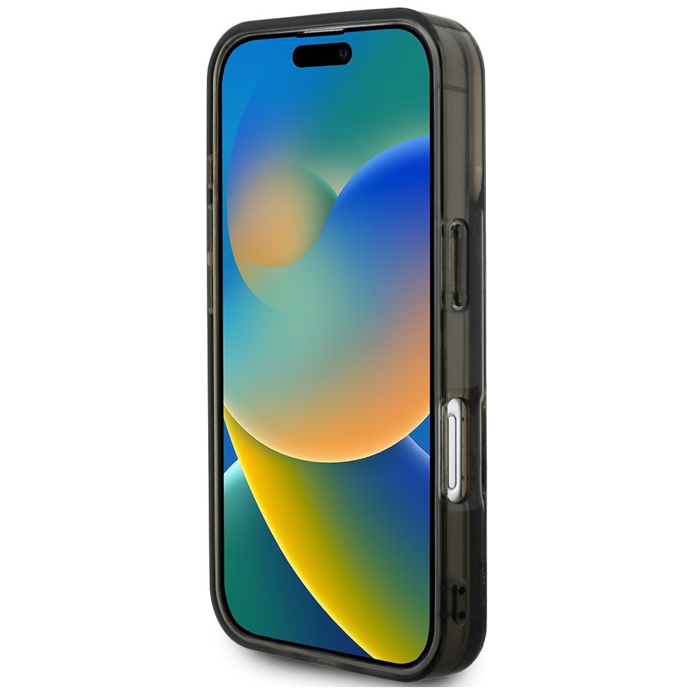 Karl Lagerfeld Liquid Glitter Choupette Logo iPhone 16 Case - Blackeng