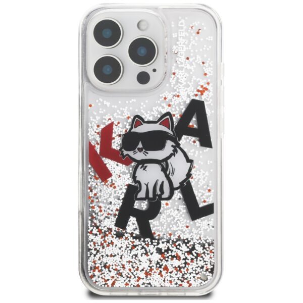 Karl Lagerfeld Liquid Glitter Choupette Logo Case for iPhone 16 Pro Max - Cleareng