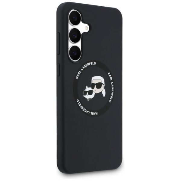 205528_4 Karl Lagerfeld Silicone Karl & Choupette Heads MagSafe Case for Samsung Galaxy S25 FE - Blackeng