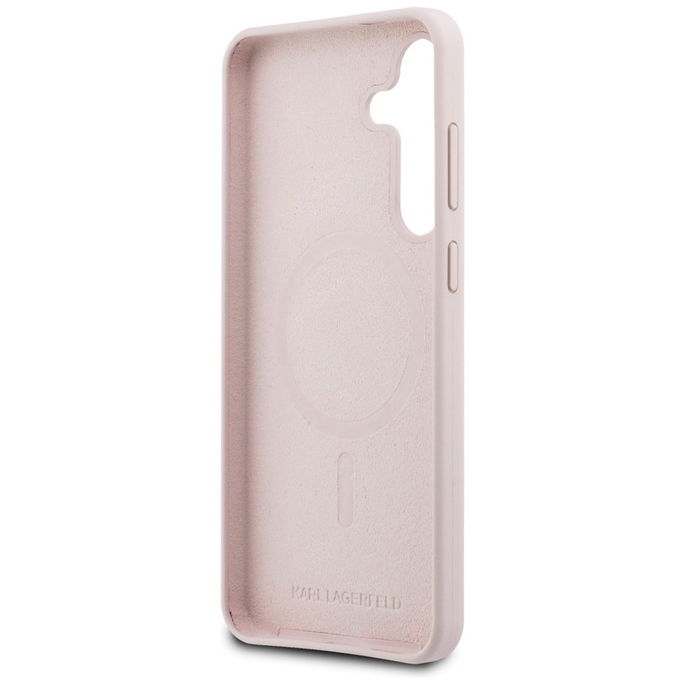 Karl Lagerfeld Silicone Karl & Choupette Heads MagSafe Case for Samsung Galaxy S25 FE - Pinkeng