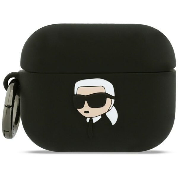 205533_1 Karl Lagerfeld Silicone Karl Head 3D Case for AirPods Pro 3 - Blackeng