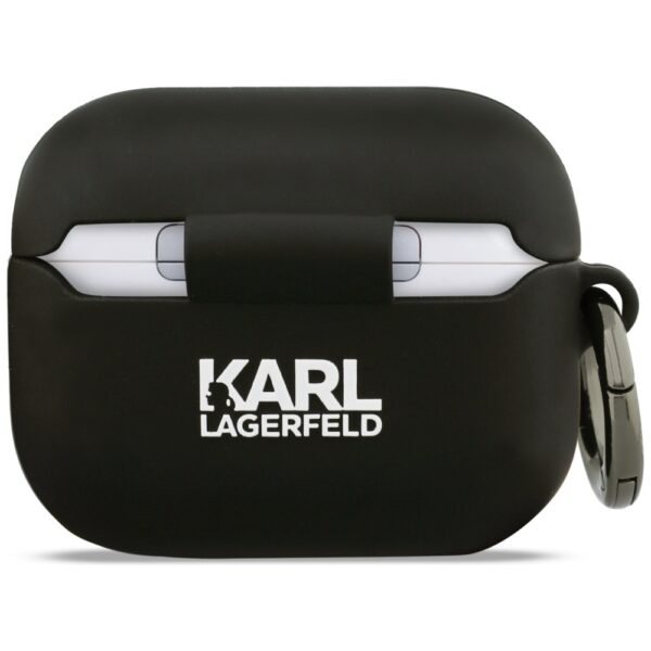 205533_3 Karl Lagerfeld Silicone Karl Head 3D Case for AirPods Pro 3 - Blackeng