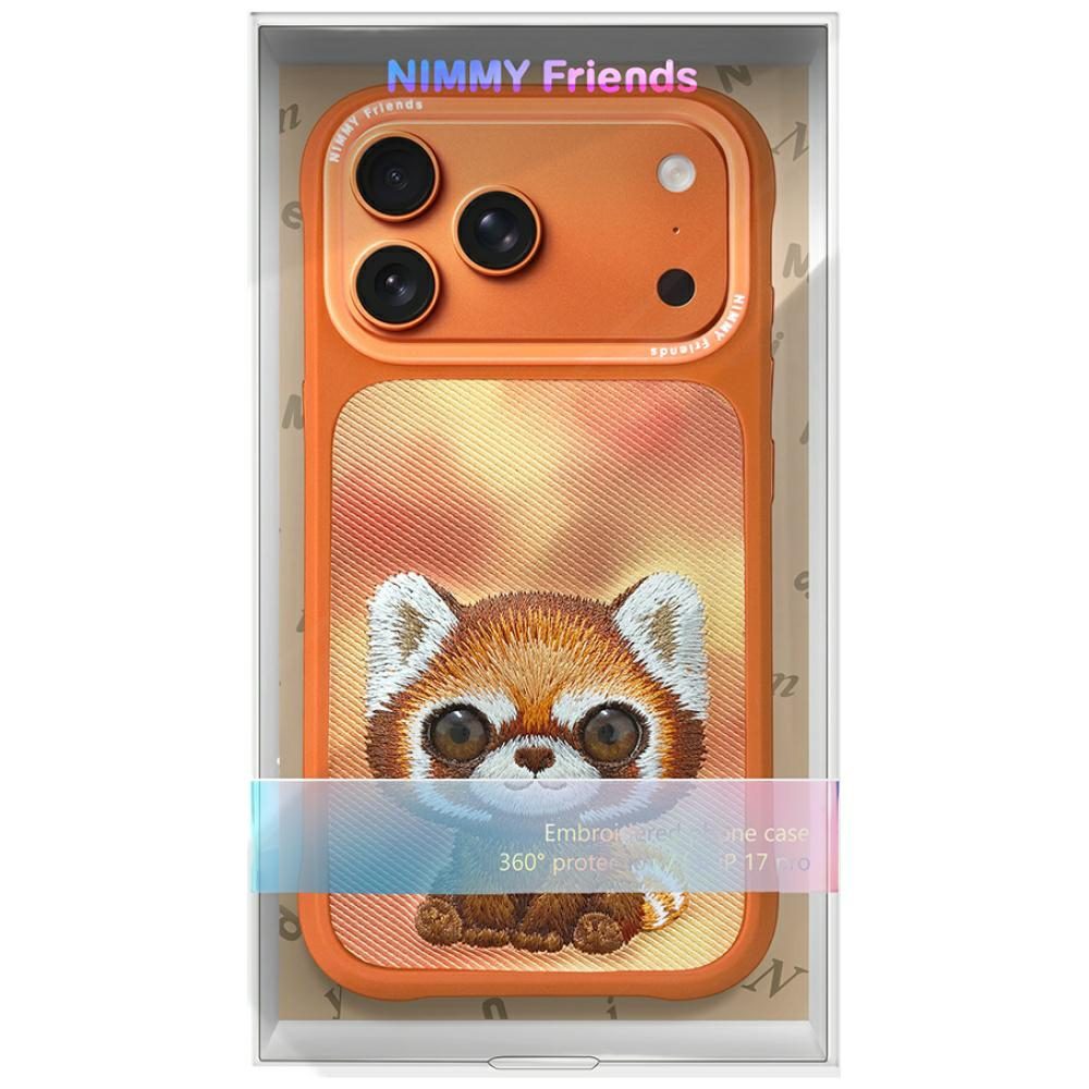 205536_7 Nimmy Big Eyed Pet 2.0 Raccoon case for iPhone 17 Pro Max - orangeeng