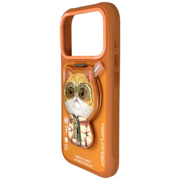 205539_3 Nimmy Cool&Cute 2.0 Cat Case for iPhone 17 Pro Max with Magnetic Hanger - Orangeeng