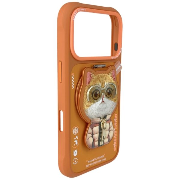 205539_4 Nimmy Cool&Cute 2.0 Cat Case for iPhone 17 Pro Max with Magnetic Hanger - Orangeeng