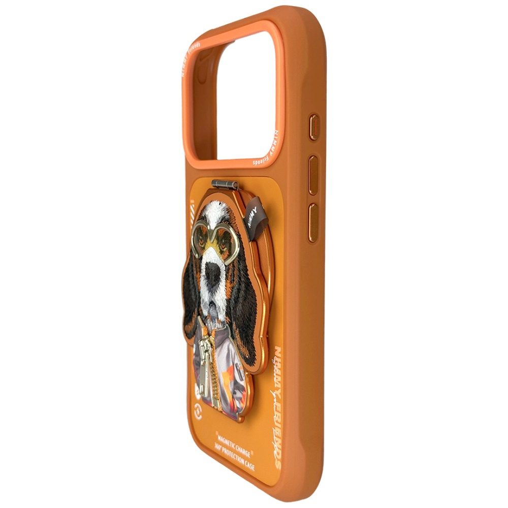 205542_5 Nimmy Cool&Cute 2.0 Dog Case for iPhone 17 Pro Max with Magnetic Hanger - Orangeeng
