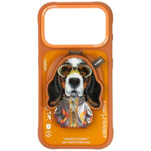 Nimmy Cool&Cute 2.0 Dog Case for iPhone 17 Pro with Magnetic Hanger - Orangeeng