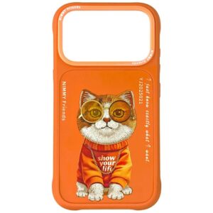 Nimmy Glasses Cool Cat Case for iPhone 17 Pro Max - Orangeeng