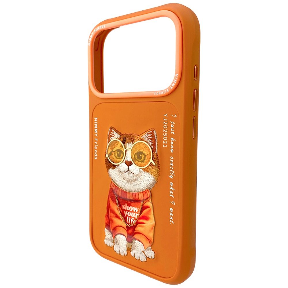 Nimmy Glasses Cool Cat Case for iPhone 17 Pro - Orangeeng