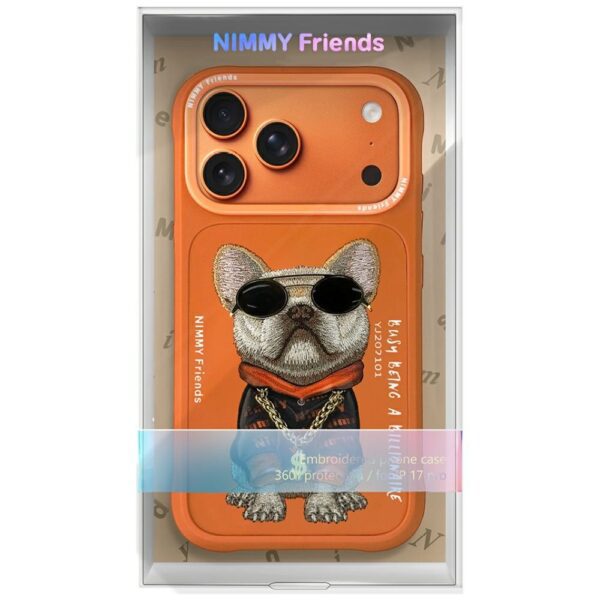 Nimmy Glasses Cool Dog Case for iPhone 17 Pro Max - Orangeeng