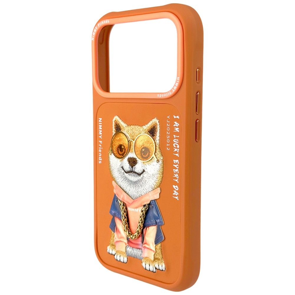 Nimmy Glasses Cool Dog Case for iPhone 17 Pro Max - Orangeeng