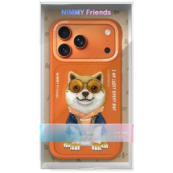 Nimmy Glasses Cool Dog Case for iPhone 17 Pro Max - Orangeeng