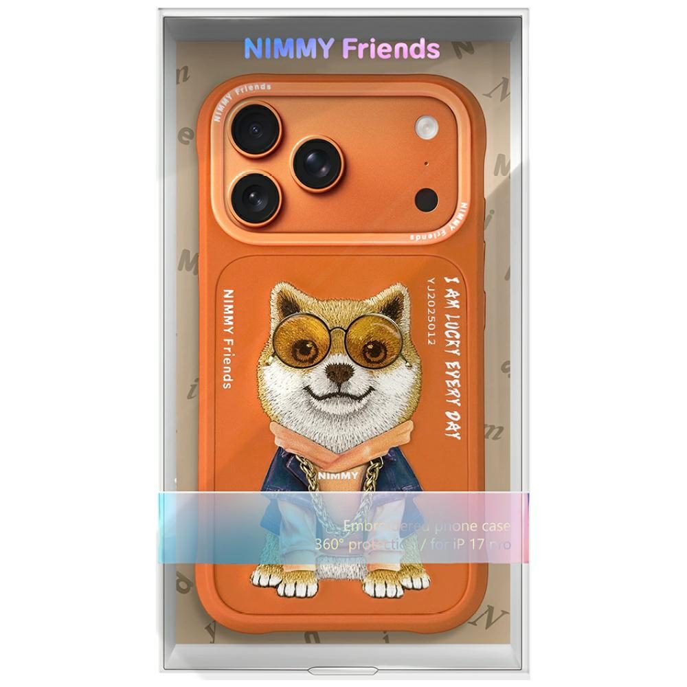 Nimmy Glasses Cool Dog Case for iPhone 17 Pro Max - Orangeeng
