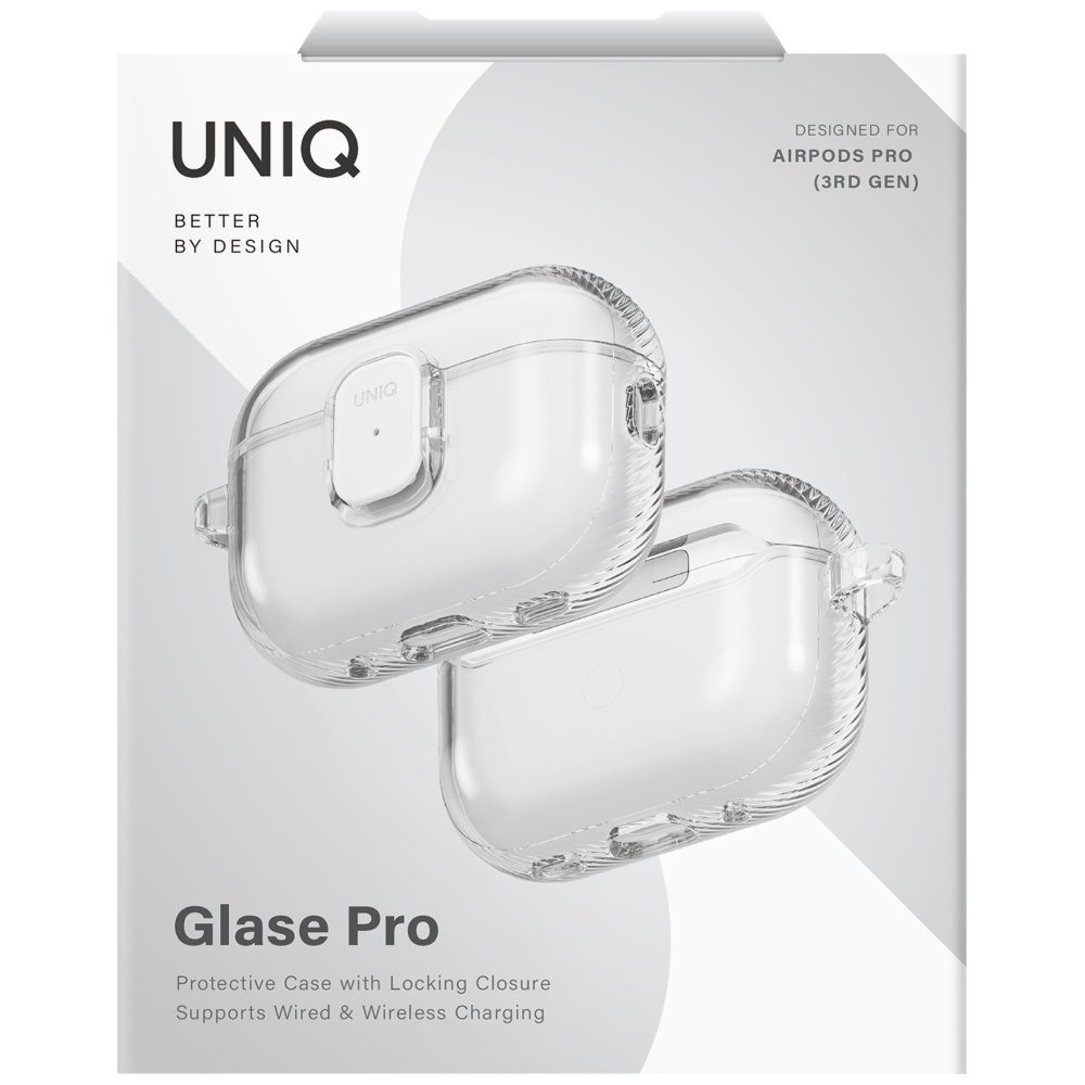 Uniq Glase Pro Case for AirPods Pro 3 Lock Case - Transparenteng