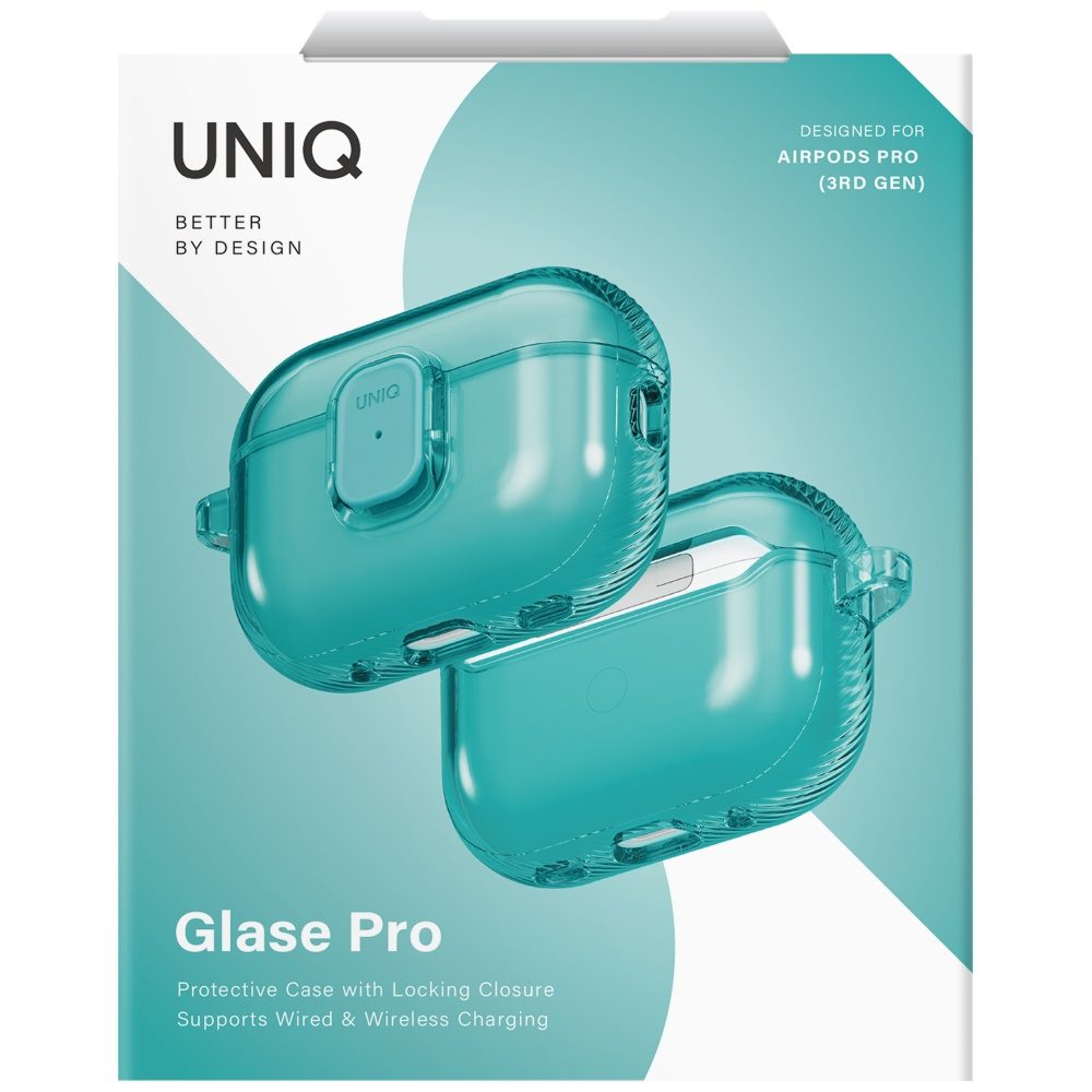 Uniq Glase Pro Case for AirPods Pro 3 Lock Case - Transparent Blueeng
