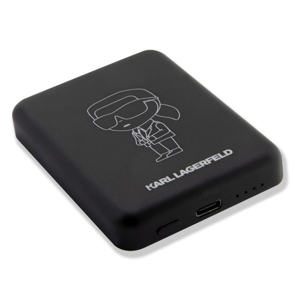 206806_4 Karl Lagerfeld Ikonik MagSafe 5W 3000mAh Inductive Power Bank - Blackeng