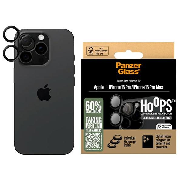 PanzerGlass Hoops Lens Protector for iPhone 16 Pro / 16 Pro Max - Blackeng