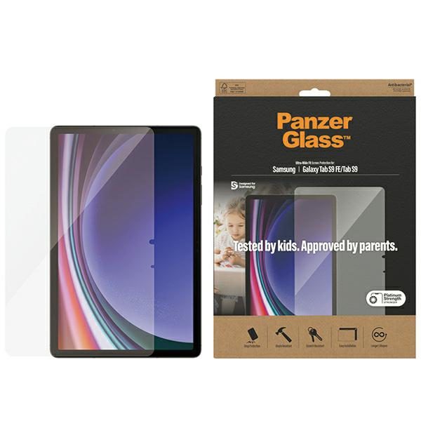 206953_1 PanzerGlass Ultra-Wide Fit Tempered Glass for Samsung Galaxy Tab S9 / S9 FE 7332eng