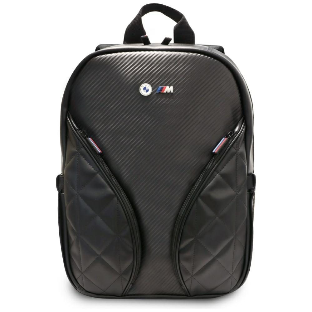 206956_1 BMW Carbon Pockets & Metal Logo 16" Laptop Backpack - Blackeng