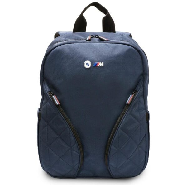 206957_1 BMW Nylon Pockets & Metal Logo 16" Laptop Backpack - Navy Blueeng