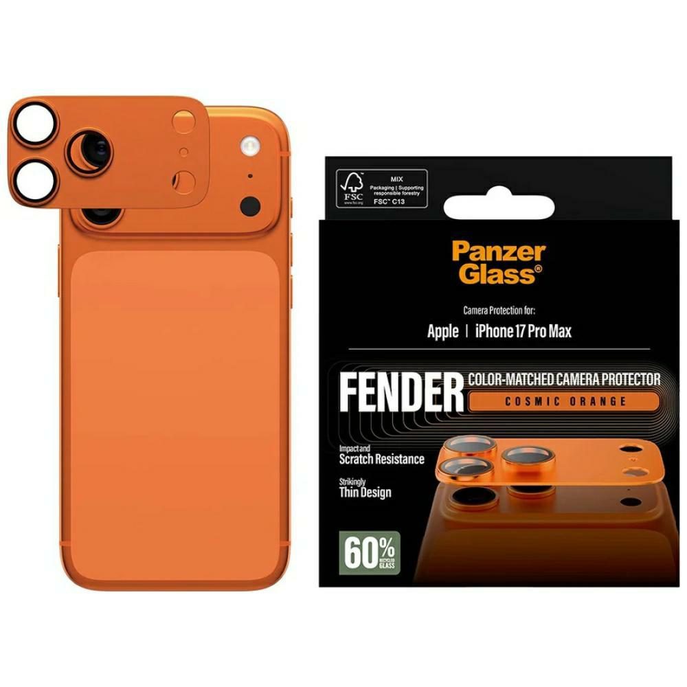 206968_1 PanzerGlass Fender Camera Protector Tempered Glass Lens for iPhone 17 Pro Max - Orangeeng