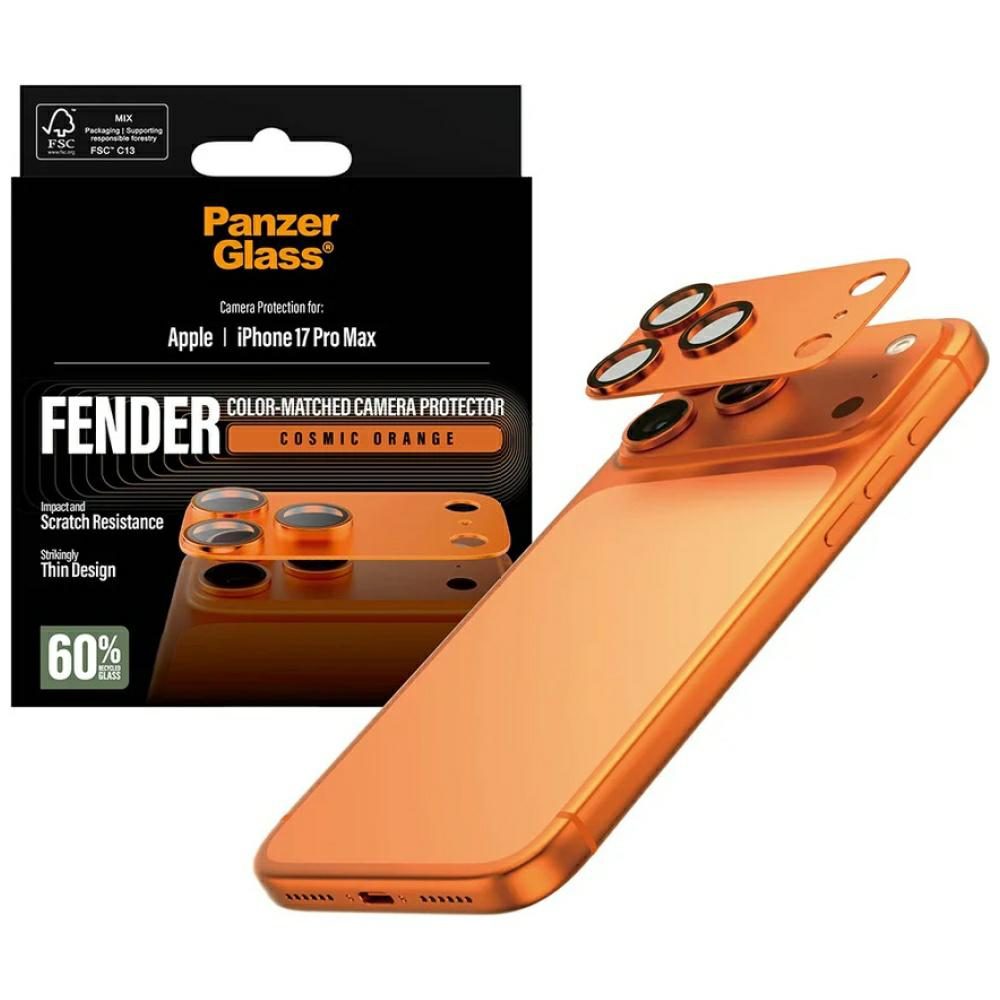 206968_4 PanzerGlass Fender Camera Protector Tempered Glass Lens for iPhone 17 Pro Max - Orangeeng