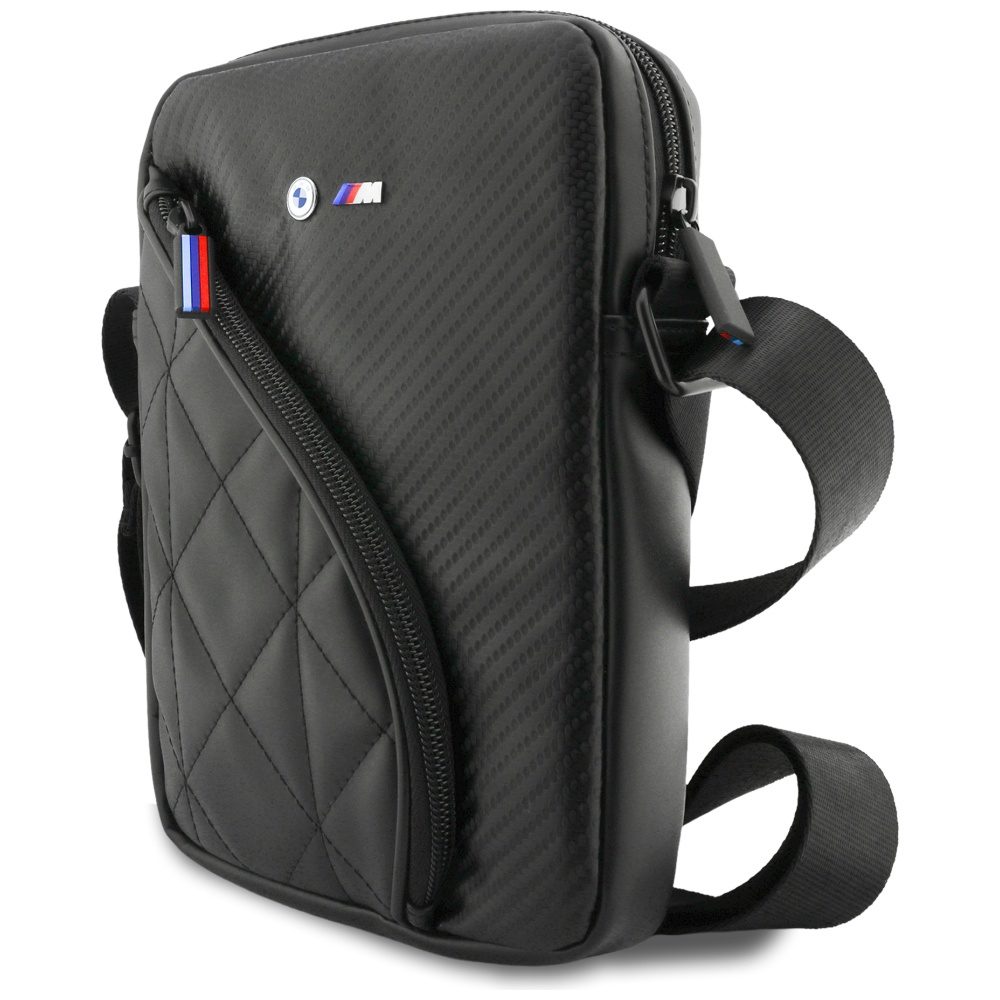 BMW Carbon Pockets & Metal Logo 8" Tablet Bag - Blackeng
