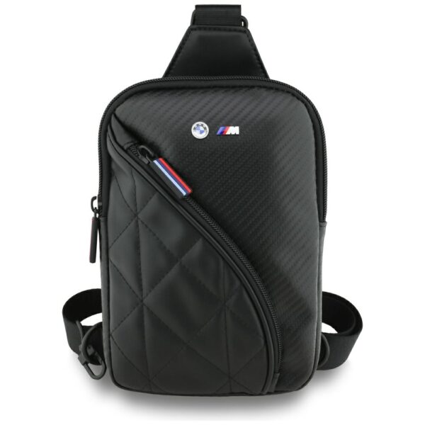 206991_1 BMW Carbon Pocket & Metal Logo Crossbody Phone Bag - Blackeng