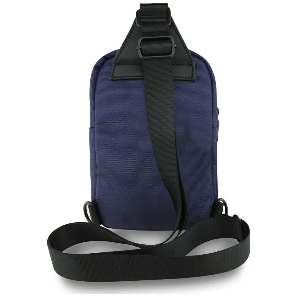 206992_3 BMW Nylon Pocket & Metal Logo Crossbody Phone Bag - Navy Blueeng