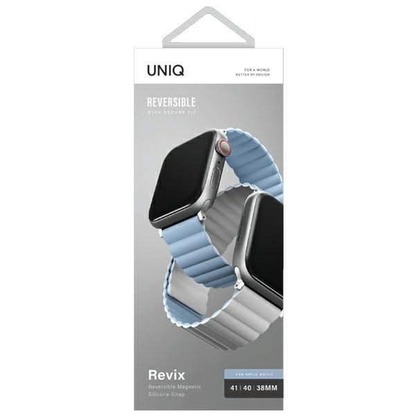 207042_8 Uniq Revix Magnetic Strap for Apple Watch 38/40/41 mm - Blue and Whiteeng