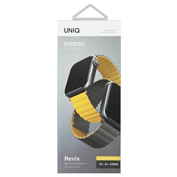 Uniq Revix Magnetic Strap for Apple Watch 42 / 44 / 45 / 49 mm - Gray-Yelloweng
