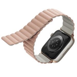 207047_1 Uniq Revix Magnetic Strap for Apple Watch 42 / 44 / 45 / 49 mm - Pink and Whiteeng