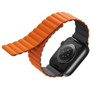 207048_1 Uniq Revix Magnetic Strap for Apple Watch 42 / 44 / 45 / 49 mm - Black and Orangeeng