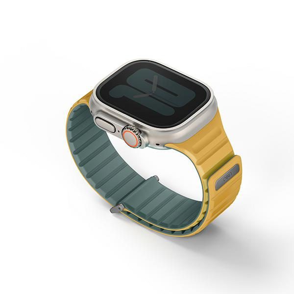 207050_2 Uniq Revix Evo Magnetic Strap for Apple Watch 42 / 44 / 45 / 49 mm - Green-Yelloweng