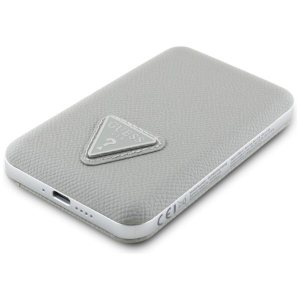 Guess Grained Triangle Power Bank with MagSafe 5000mAh 15W USB-C - Beigeeng