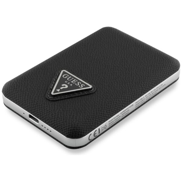 Guess Grained Triangle Powerbank with MagSafe 5000mAh 15W USB-C - blackeng