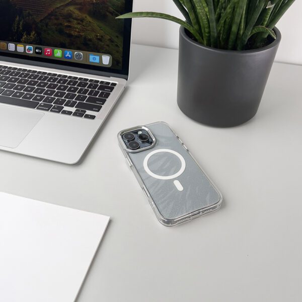 Wozinsky Glitter Case with Mag Safe for Samsung Galaxy S24 FE - Clear with Glittereng