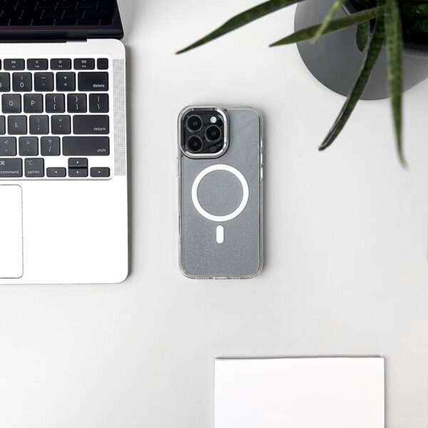 Wozinsky Glitter Case with Mag Safe for Samsung Galaxy S24 FE - Clear with Glittereng