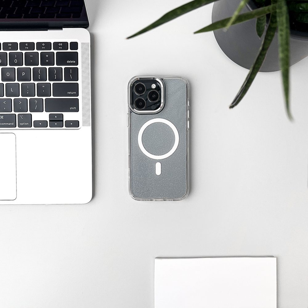 Wozinsky Glitter Case with Mag Safe for Samsung Galaxy S24 FE - Clear with Glittereng