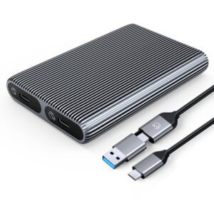 Kieszeń dyskowa podwójna Orico AM2C3-2SN na dwa dyski M.2 SATA+NVME USB-C 3.2 6Gb/s / 10Gb/s - szarapol