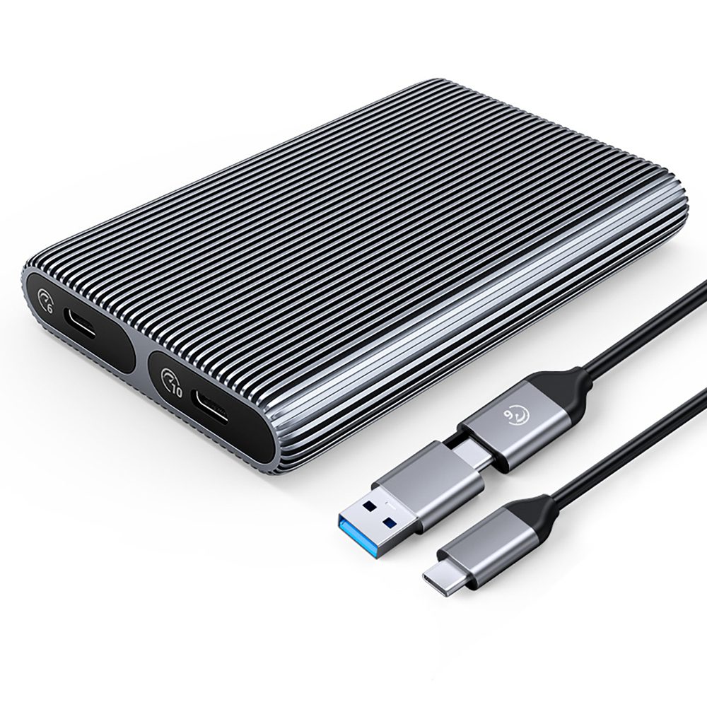 Kieszeń dyskowa podwójna Orico AM2C3-2SN na dwa dyski M.2 SATA+NVME USB-C 3.2 6Gb/s / 10Gb/s - szarapol