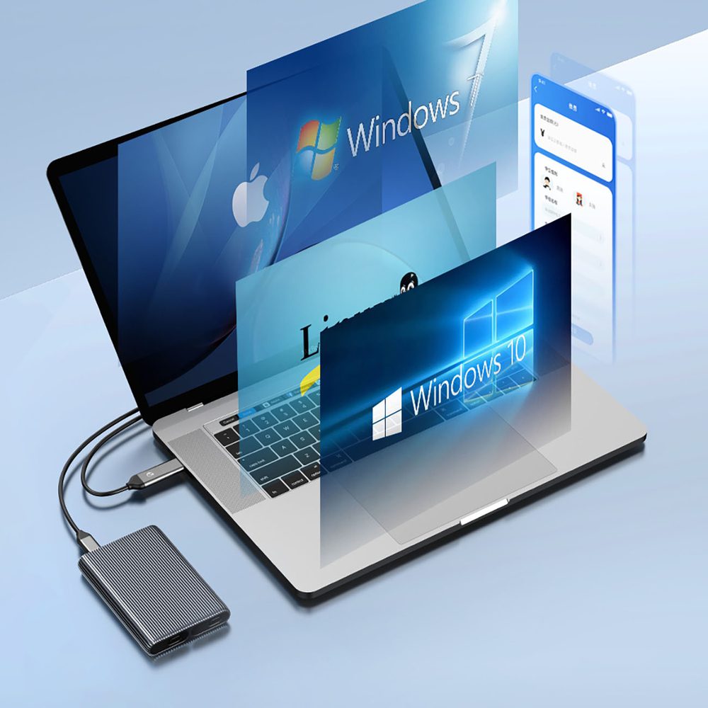 Kieszeń dyskowa podwójna Orico AM2C3-2SN na dwa dyski M.2 SATA+NVME USB-C 3.2 6Gb/s / 10Gb/s - szarapol