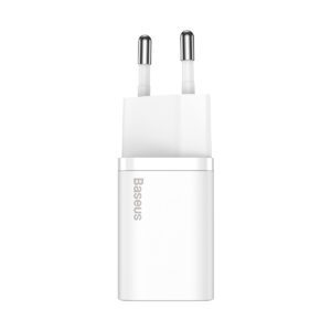 Baseus wall charger Super Si PD 20W 1x USB-C white + USB-C - Lightning cable