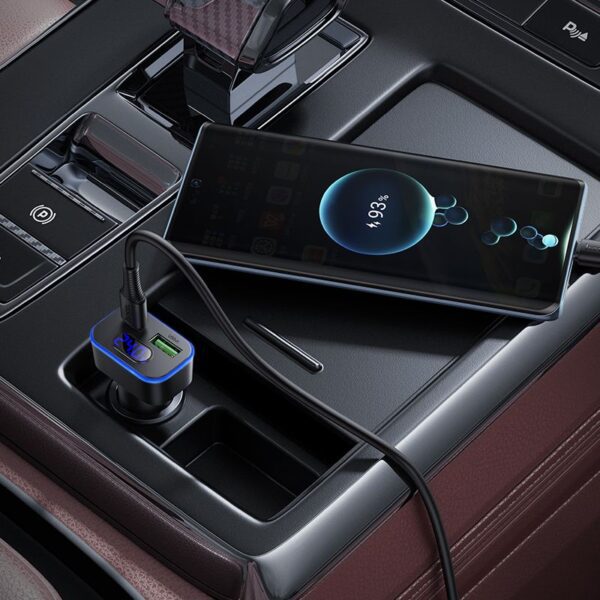 Car charger Hoco USB A + USB C PD QC3.0 48W + cable USB C to C Z63B black