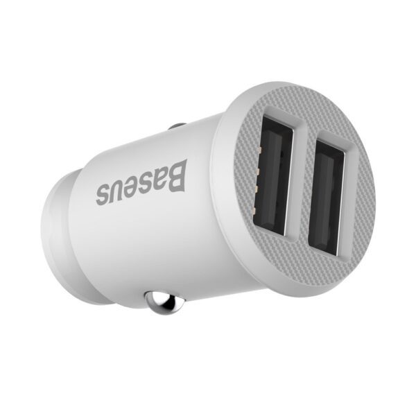 Baseus Grain Car Charger CCALL-ML02 mini charger 2x USB-A 3.1A - whiteeng