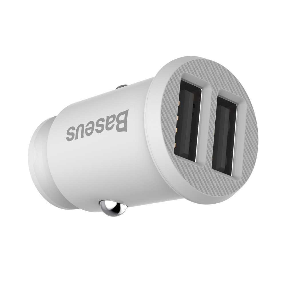 Baseus Grain Car Charger CCALL-ML02 mini charger 2x USB-A 3.1A - whiteeng