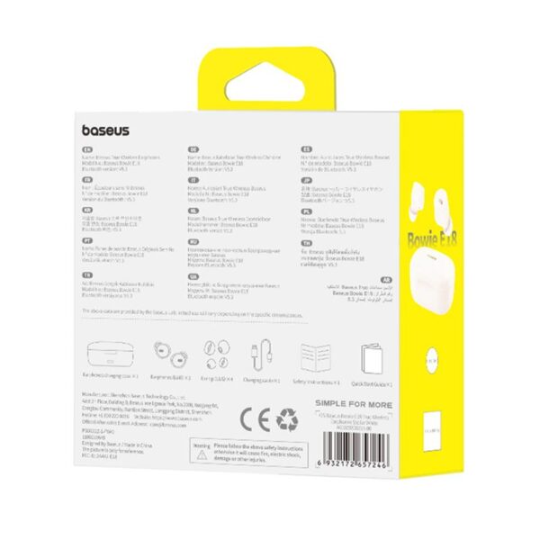 Baseus Bowie E18 True Wireless Earphones Stellar White