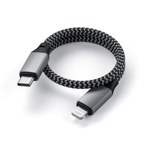 Cable USB C to Lightning Satechi 0,25 m ST-TCL10M space gray